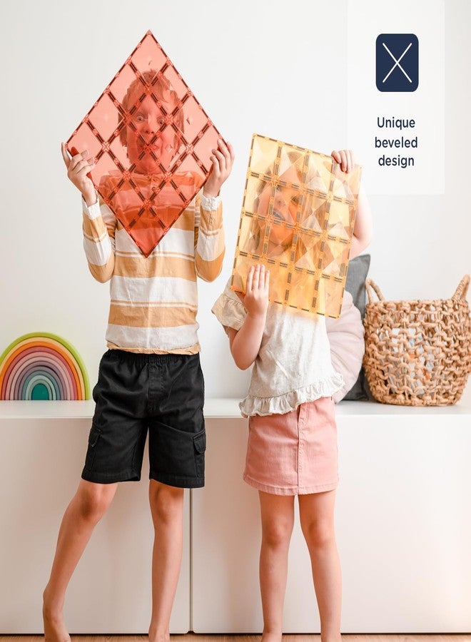Connetix Pastel Base Plate Pack, Lemon & Peach, 2 Pieces - Image 4